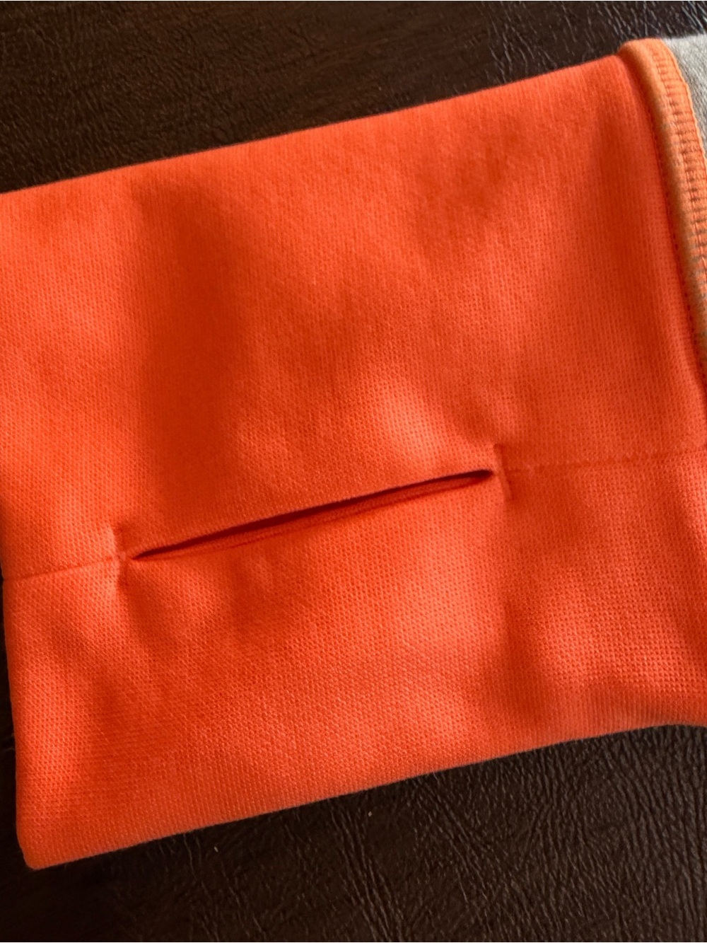 Athleta Fuse Sweatshirt Bright Orange Logo Performance Top Thumbholes Sz L - Picture 2 of 6